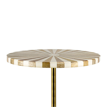 Calix 23.5" Contemporary Minimalist Metal/Resin Round End Table - JONATHAN Y